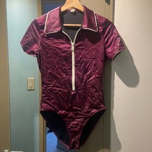 Solid and striped one piece bathing suit